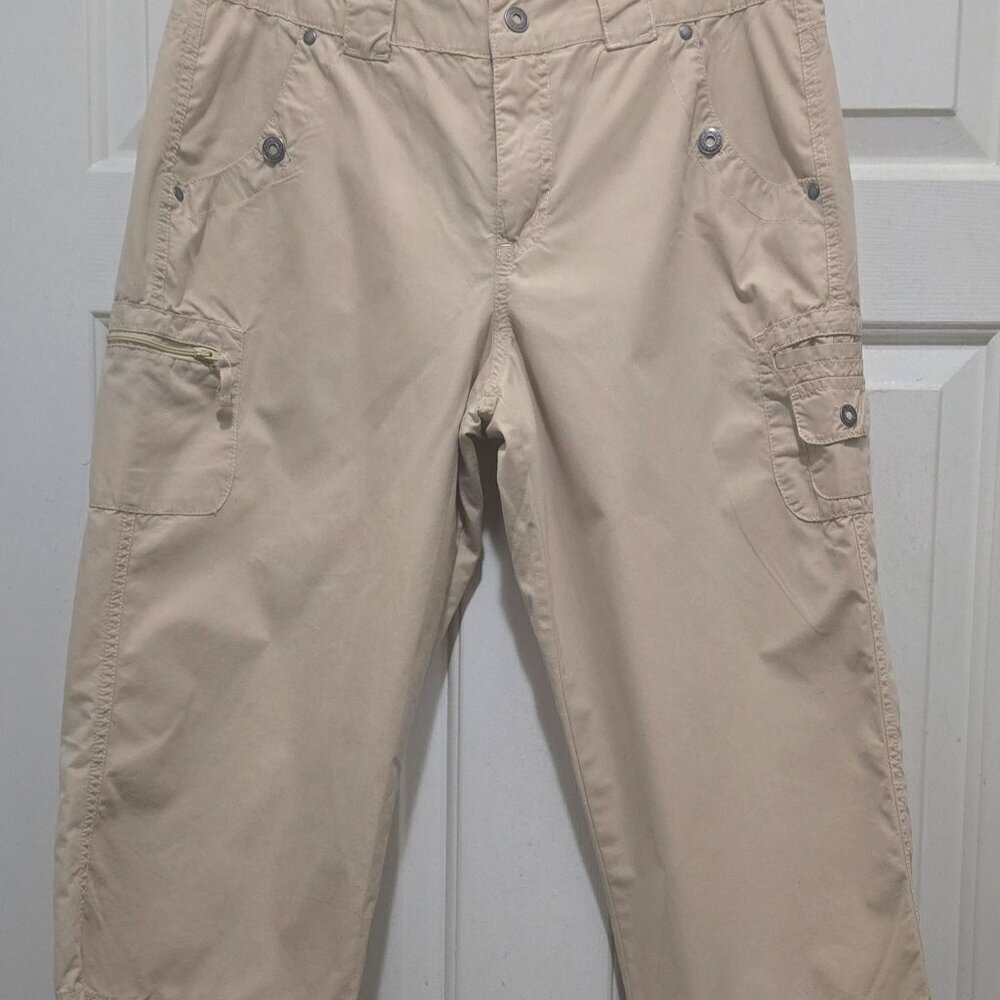Gloria Vanderbilt Cotton Blend Cargo Capris Straight Fit High Rise Pants Vacay - Picture 9 of 9